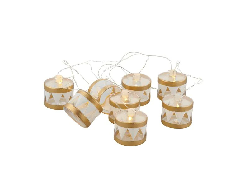 Sirius LED-Lichterkette Elly Trommel, Gold, 8 LED