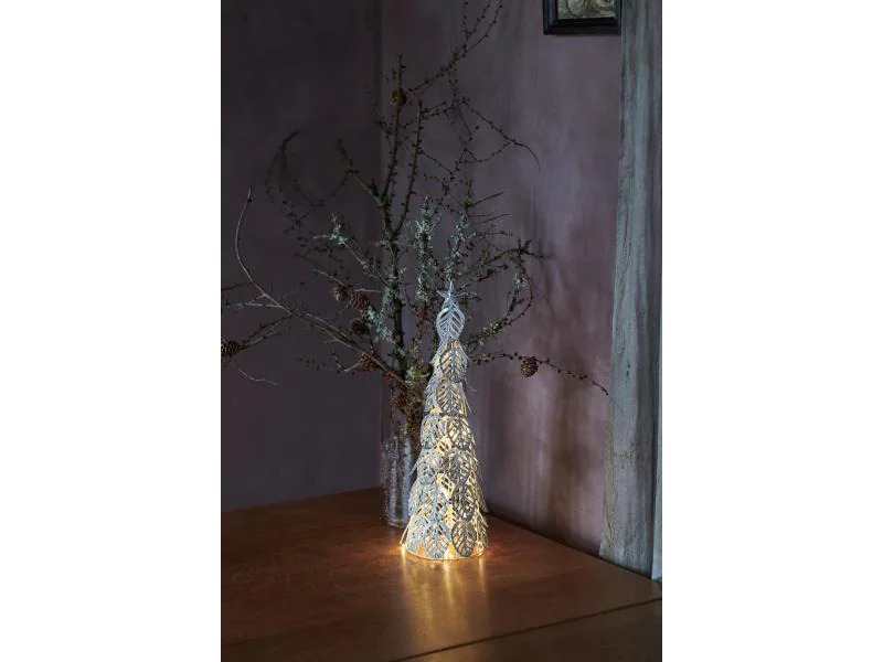 Sirius LED-Tischdeko Kirstine 43 cm Dekobaum Silber
