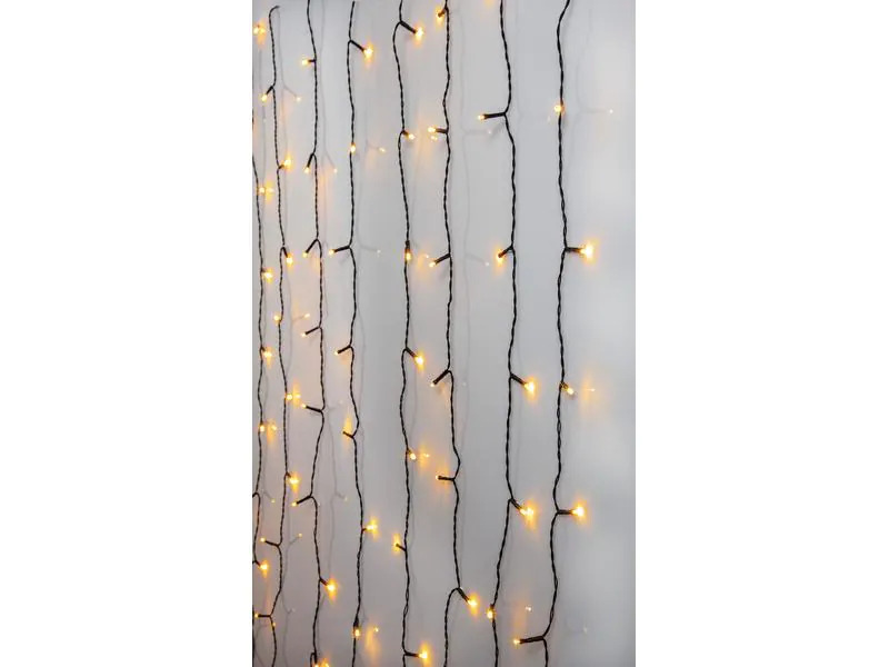 Star Trading LED-Lichtervorhang Golden 80 LED, 130 cm, outdoor