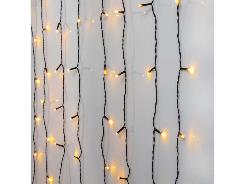 Star Trading LED-Lichtervorhang Golden 80 LED, 130 cm, outdoor