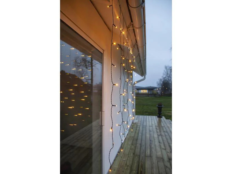 Star Trading LED-Lichtervorhang Golden 80 LED, 130 cm, outdoor
