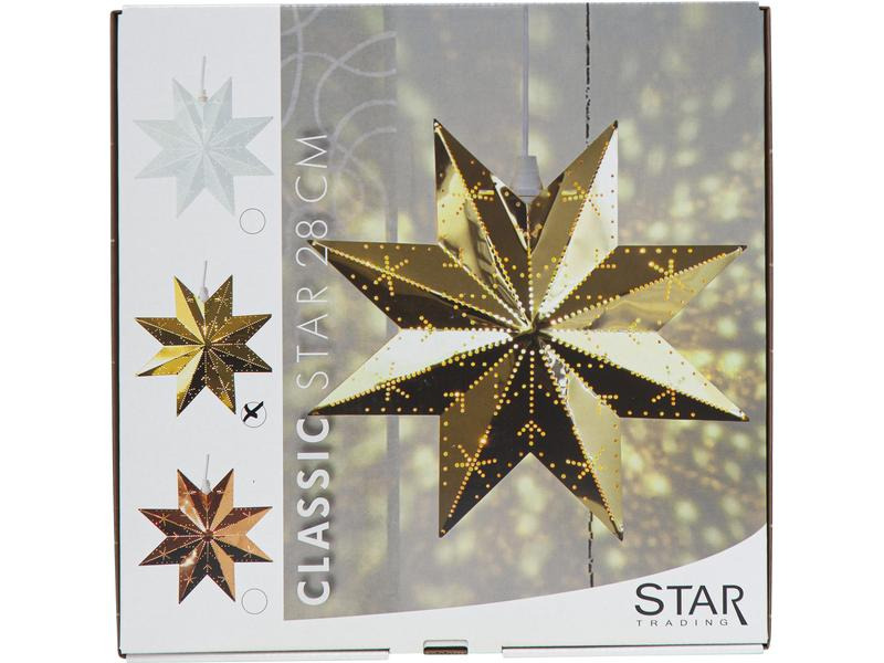 Star Trading LED-Stern Classic 28 cm, Metall, Messing