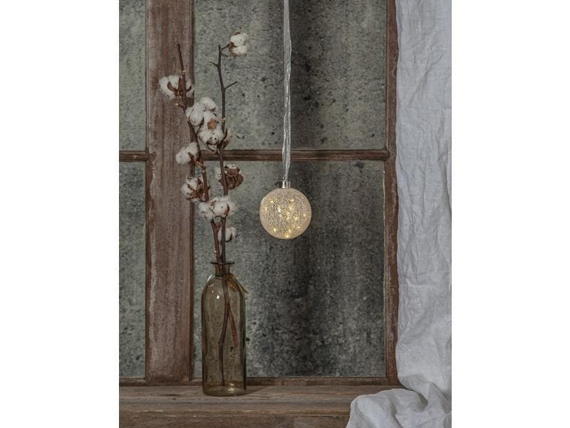 Star Trading LED-Weihnachtskugel Glow Snow 15 LED, 10 cm, indoor