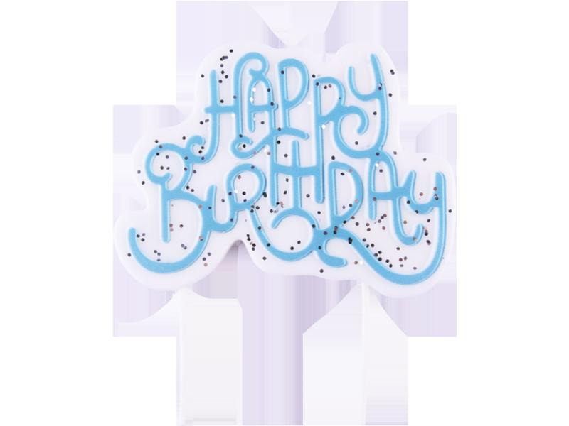 PME Kerze Happy Birthday Blau/Weiss, 1 Stück