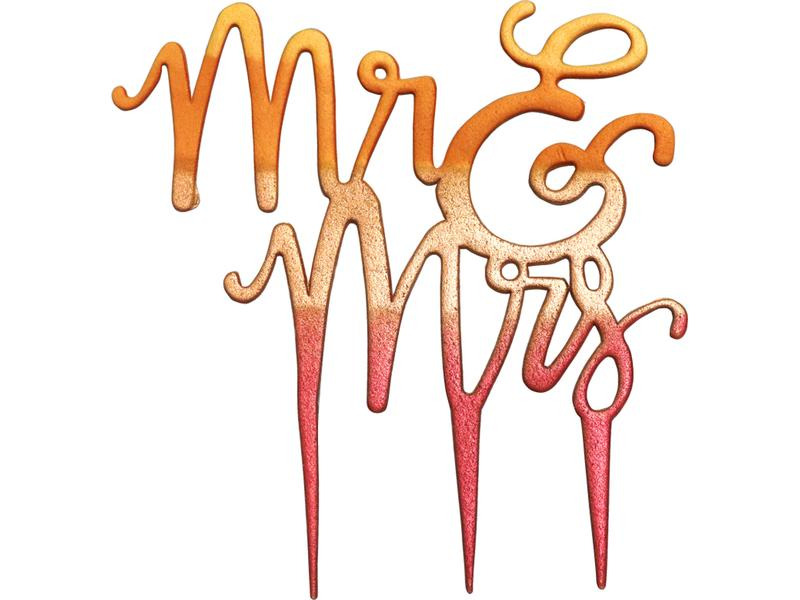 PME Kuchen-Topper Mr. &amp; Mrs. 1 Stück, Weiss