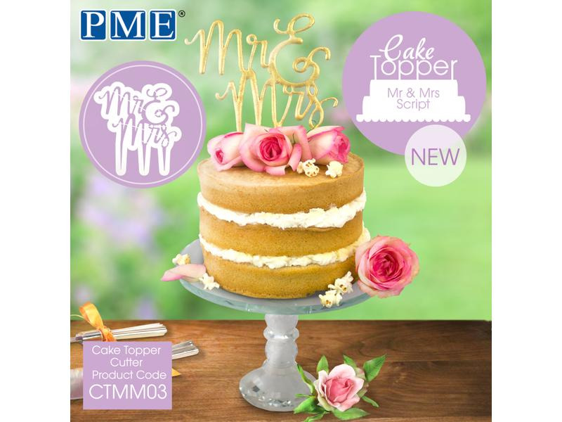PME Kuchen-Topper Mr. &amp; Mrs. 1 Stück, Weiss