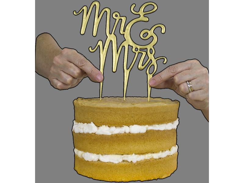 PME Kuchen-Topper Mr. &amp; Mrs. 1 Stück, Weiss