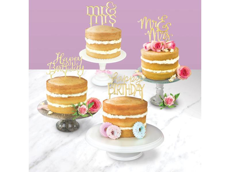 PME Kuchen-Topper Mr. &amp; Mrs. 1 Stück, Weiss