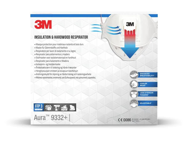 3M Atemschutzmaske Aura 9332+ FFP3, 5 Stück