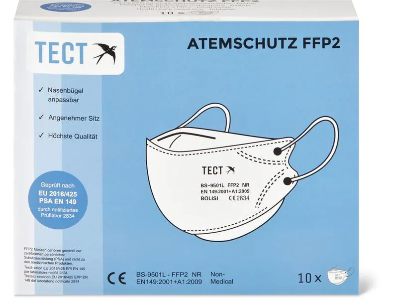 TECT Atemschutzmaske FFP2, 10 Stück