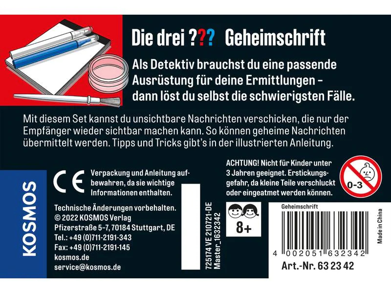 Kosmos Experimentierkasten Die drei ??? Geheimschrift