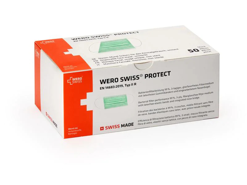 WERO SWISS PROTECT Hygienemaske Typ IIR, 50 Stück