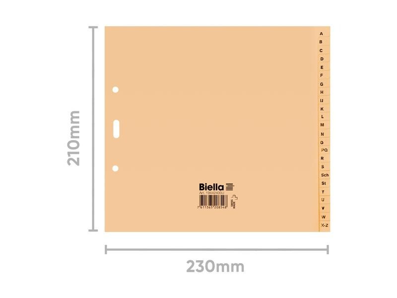 Biella Register Teildeckend, A4, A-Z