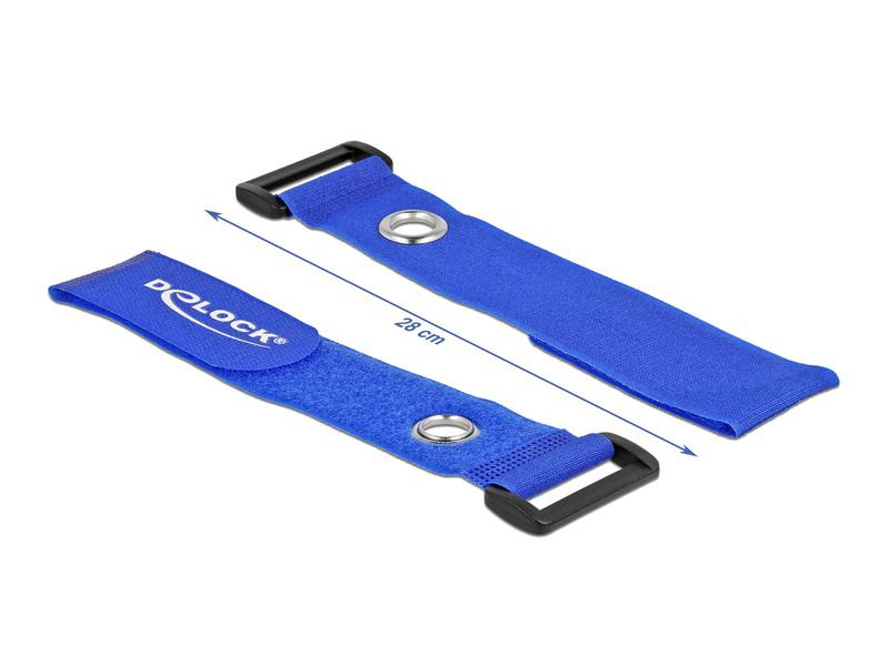 Delock Klettkabelbinder Blau 280 mm x 38 mm 3 Stück