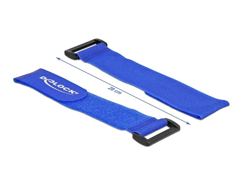 Delock Klettkabelbinder Blau 280 mm x 38 mm 3 Stück