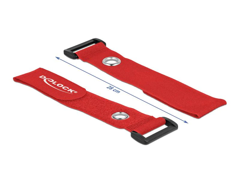 Delock Klettkabelbinder Rot 280 mm x 38 mm 3 Stück