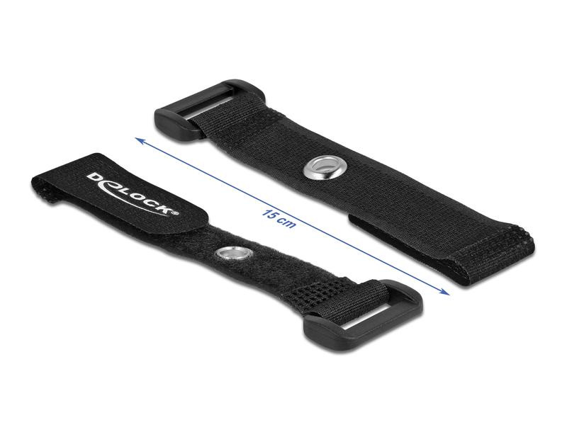 Delock Klettkabelbinder Schwarz 150 mm x 20 mm 5 Stück