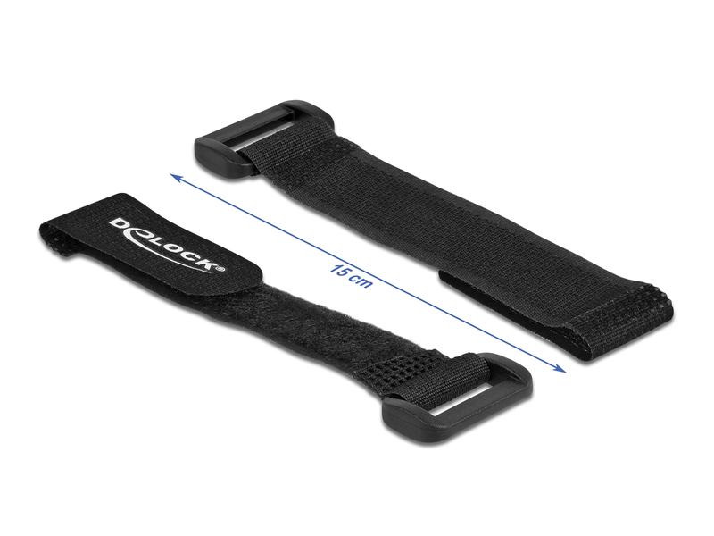 Delock Klettkabelbinder Schwarz 150 mm x 20 mm 5 Stück