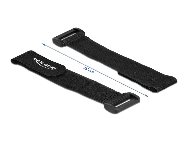 Delock Klettkabelbinder Schwarz 190 mm x 25 mm 5 Stück
