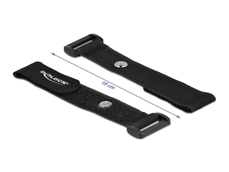 Delock Klettkabelbinder Schwarz 190 mm x 25 mm 5 Stück