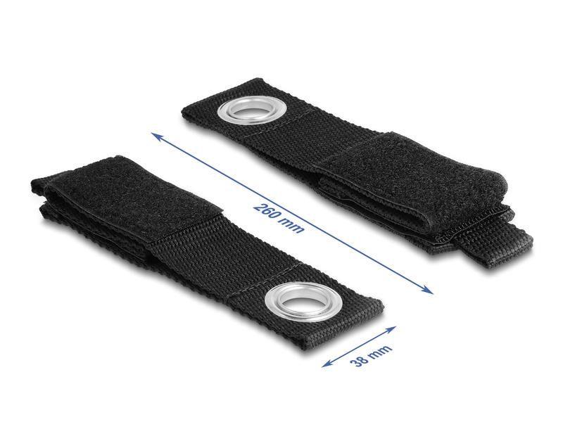 Delock Klettkabelbinder Schwarz 260 mm x 38 mm