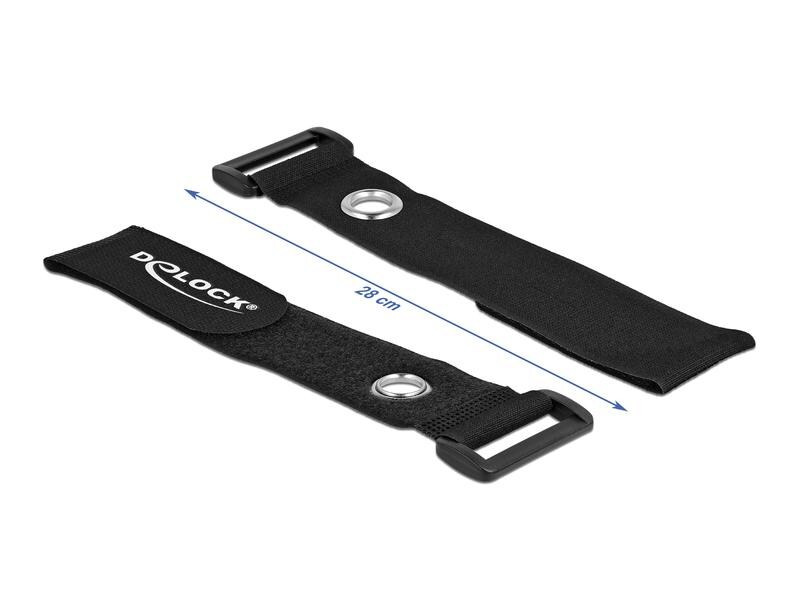 Delock Klettkabelbinder Schwarz 280 mm x 38 mm 3 Stück