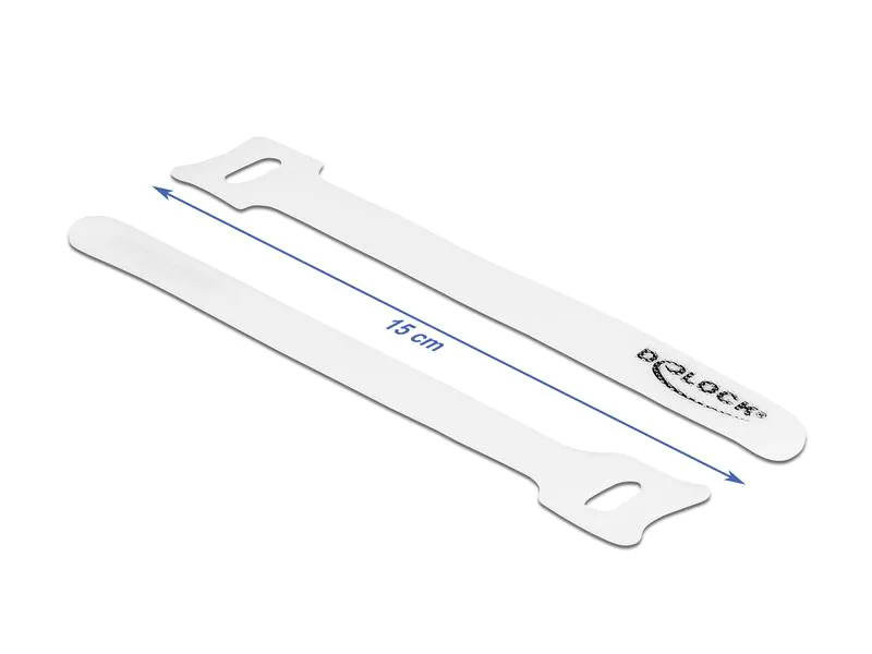 Delock Klettkabelbinder Weiss 150 mm x 12 mm 10 Stück