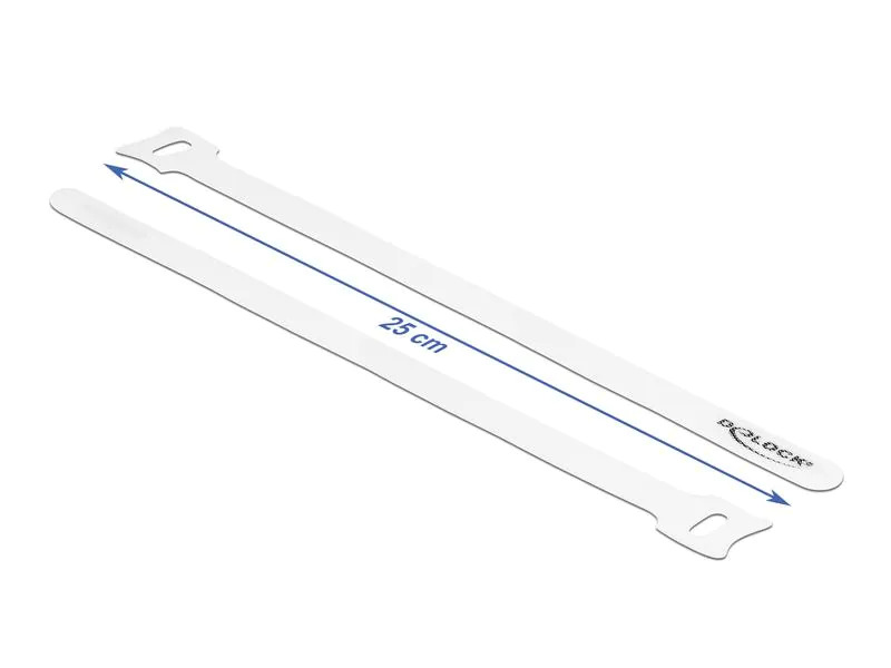 Delock Klettkabelbinder Weiss 250 mm x 12 mm 10 Stück