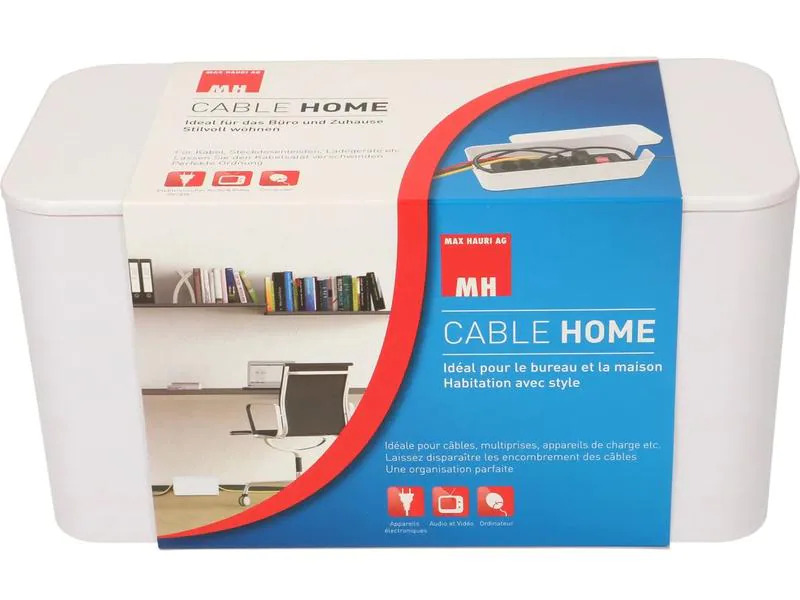 Max Hauri Kabelbox mit Multi-Switch Steckerleiste 5x T13 Weiss