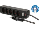 Max Hauri Kabelbox mit Steckerleiste 5x T13 Schwarz