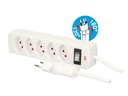 Max Hauri Kabelbox mit Steckerleiste 5x T13 Weiss