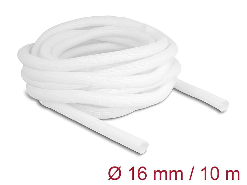 Delock Geflechtschlauch Selbstschliessend 10 m x 16 mm Weiss