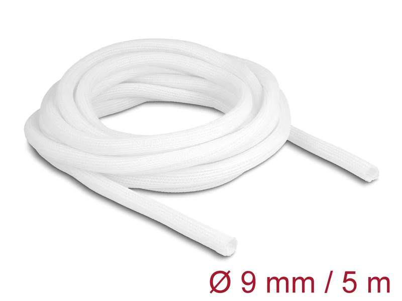 Delock Geflechtschlauch Selbstschliessend 10 m x 9 mm Weiss