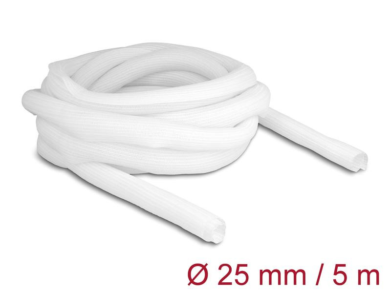 Delock Geflechtschlauch Selbstschliessend 5 m x 25 mm Weiss