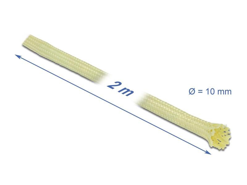 Delock Geflechtschlauch aus Aramid Fasern 2 m x 10 mm Gelb