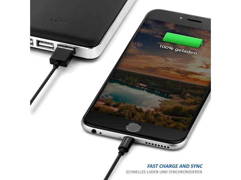 deleyCON USB 2.0-Kabel USB A - Lightning 2 m