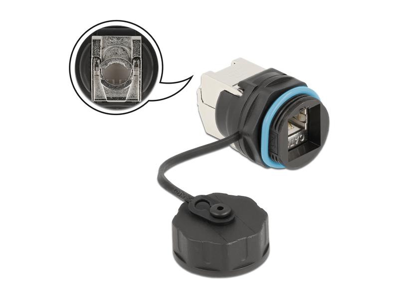 Delock Kabelverbinder RJ45 Buchse zu Cat.6A LSA 1 Stück, Blau