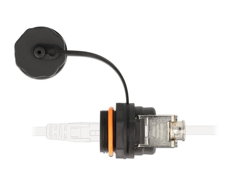 Delock Kabelverbinder RJ45 Buchse zu Cat.6A LSA 1 Stück, Rot