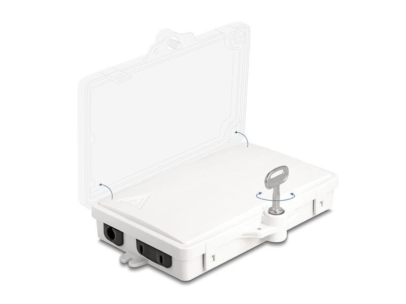 Delock LWL Verteilerbox IP65, 2 Port, Weiss