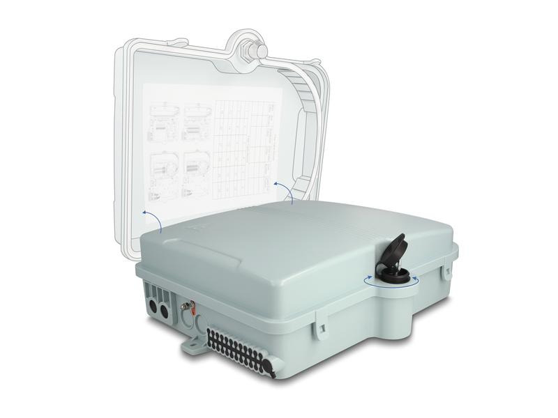 Delock LWL Verteilerbox IP65, 24 Port, Grau