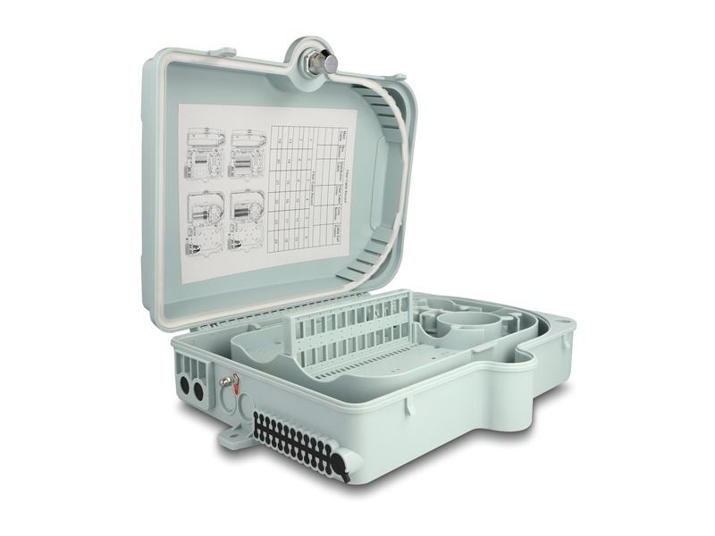 Delock LWL Verteilerbox IP65, 24 Port, Grau