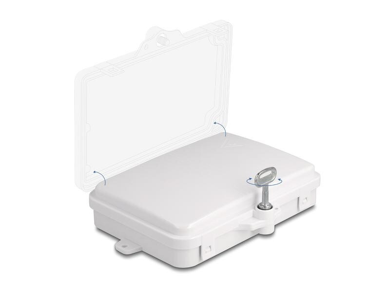 Delock LWL Verteilerbox IP65, 6 Port, Weiss