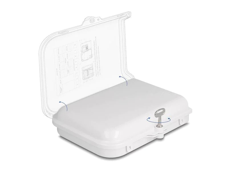 Delock LWL Verteilerbox IP65, 8 Port, Weiss