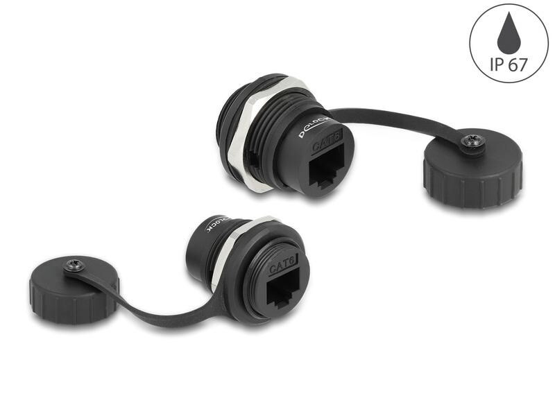 Delock RJ45 Cat.6 Einbaubuchse IP67 staub- &amp; wassserdicht, 1 Stück