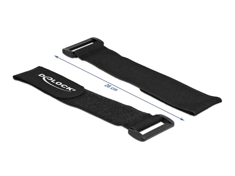 Delock Klettkabelbinder Schwarz 280 mm x 38 mm 3 Stück