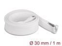 Delock Geflechtschlauch mit Reissverschluss 1 m x 30 mm Weiss