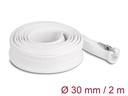 Delock Geflechtschlauch mit Reissverschluss 2 m x 30 mm Weiss