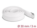 Delock Geflechtschlauch mit Reissverschluss 3 m x 30 mm Weiss