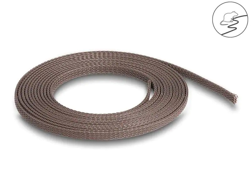 Delock Geflechtschlauch nagerfest, 2 m x 3 mm Braun