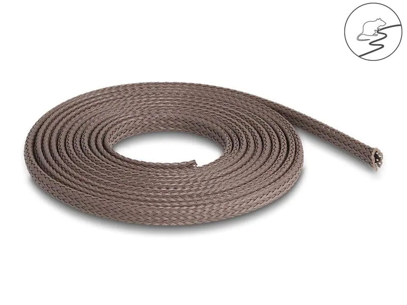 Delock Geflechtschlauch nagerfest, 2 m x 6 mm Braun